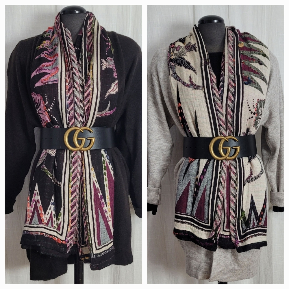 Floral Scarf / REVERSIBLE / - Picture 8 of 13